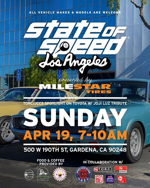 State of Speed Car Show flyer April 2026